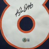 Framed Autographed/Signed Kyle Orton 35x39 Denver Blue Jersey Beckett COA