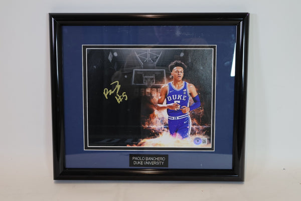 Paolo Banchero Autographed 8x10 Framed Photo -- Duke Blue Devils | BAS COA