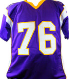 Steve Hutchinson SIgned Purple Pro Style Jersey With HOF- Beckett W holo *Black