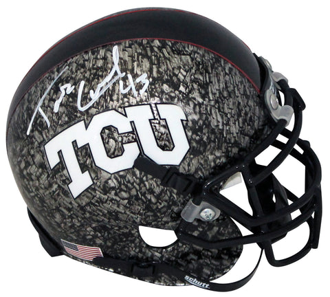 TANK CARDER AUTOGRAPHED TCU HORNED FROGS SLATE MINI HELMET COA