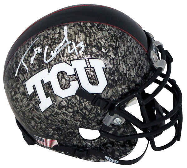 TANK CARDER AUTOGRAPHED TCU HORNED FROGS SLATE MINI HELMET COA