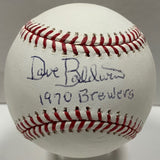 Milw Brewer DAVE BALDWIN Signed Official MLB Baseball AUTO w/ "1970 BREWERS"