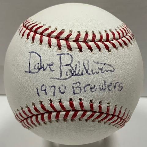 Milw Brewer DAVE BALDWIN Signed Official MLB Baseball AUTO w/ "1970 BREWERS"