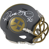 Jerome Bettis Autographed Pittsburgh Steelers Slate Mini Helmet Beckett 49232