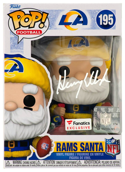 Henry Ellard Signed Los Angeles Rams SANTA Funko Pop Doll #195 - (SCHWARTZ COA)