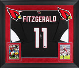 Cardinals Larry Fitzgerald Signed Black Nike Elite Framed Jersey BAS #BP33863
