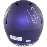 Ray Lewis Autographed Baltimore Ravens F/S 24 Alt Helmet Beckett Witness 51798