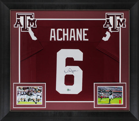 Texas A&M De'Von Achane Authentic Signed Maroon Pro Style Framed Jersey BAS Wit
