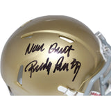 Rudy Ruettiger Autographed Notre Dame Spd Mini Helmet Never Quit BAS 42231