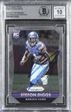 Vikings Stefon Diggs Signed 2015 Panini Prizm #285 Rookie Card Auto 10! BAS Slab