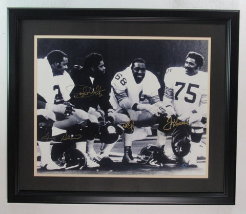 Steel Curtain Green/White/Holmes/Greenwood Steelers Signed 16x20 BC Sports 98156