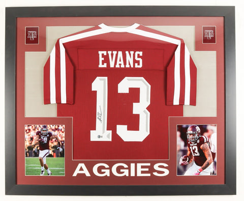 Mike Evans Signed Texas A & M Aggies 35"x43" Framed Home Jersey (Beckett) W.R.