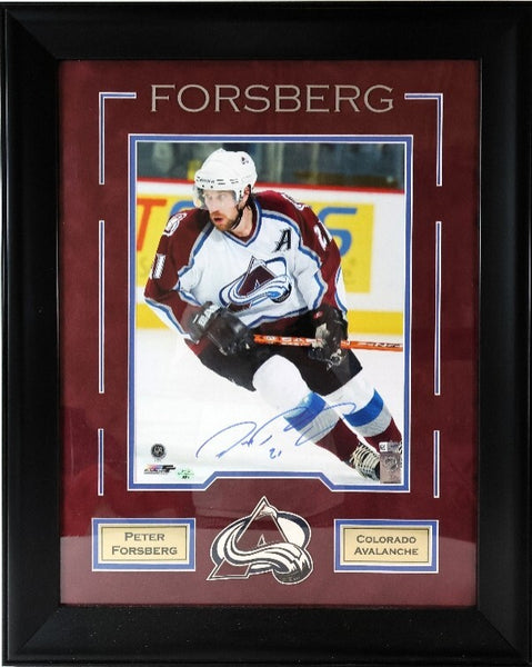 Peter Forsberg Autographed 11x14 Framed Photo -- Colorado Avalanche | LSM COA