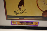 Magic Johnson & Michael Jordan Autographed 16 x 20 Above Action Shot -Upper Deck