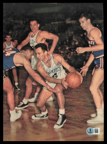 Bob Cousy Autographed 8x11 Magazine Page Photo Celtics To Mike Beckett BS36738