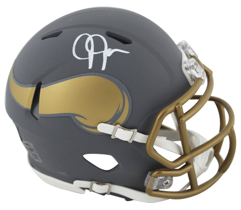 Vikings Justin Jefferson Authentic Signed Slate Speed Mini Helmet BAS Witnessed