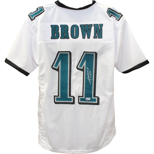 AJ Brown Autographed/Signed Pro Style XL White Jersey Beckett Witness 49809