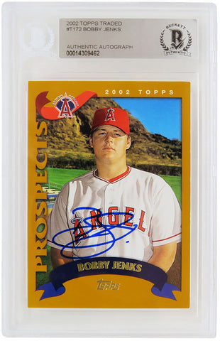 Bobby Jenks Autographed 2002 Topps Traded Rookie Card #T172 - (Beckett)