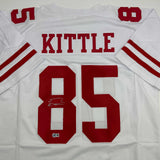 Autographed/Signed George Kittle San Francisco White Jersey Beckett BAS COA