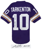 Fran Tarkenton Signed Purple T/B Custom Football Jersey w/HOF'86 -(SCHWARTZ COA)