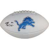 Sam LaPorta Autographed/Signed Detroit Lions Logo Football Beckett Witness 49681