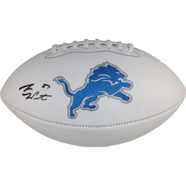 Sam LaPorta Autographed/Signed Detroit Lions Logo Football Beckett Witness 49681