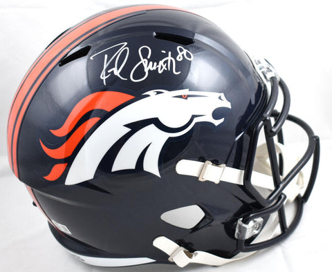 Rod Smith Autographed Denver Broncos F/S Speed Helmet - Beckett W Holo *White