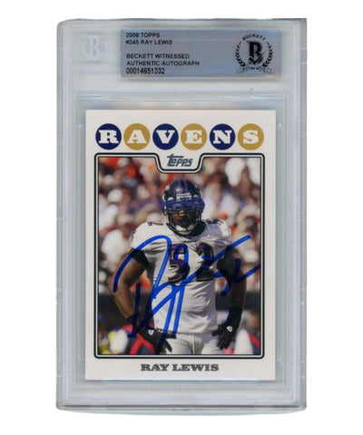 Ray Lewis Autographed/Signed 2008 Topps #245 Beckett 39438