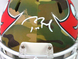 Tom Brady Signed Tampa Bay Buccaneers Camo Mini Helmet- Fanatics /LOA *White