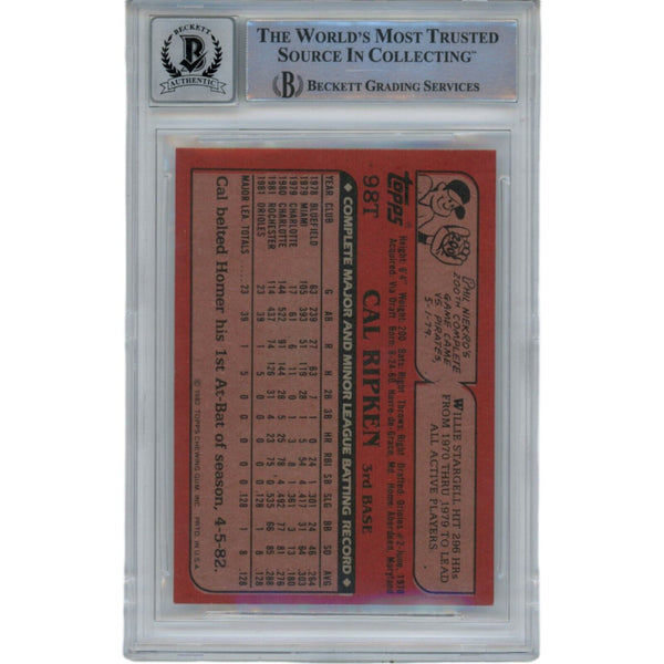 Cal Ripken Jr Autographed 1982 Topps Traded 98T Grade 10 Auto Card Bec Super Sports Center Cal Ripken Jr Autographed 1982 Topps Traded 98T Grade 10 Auto Card Bec Super Sports Center