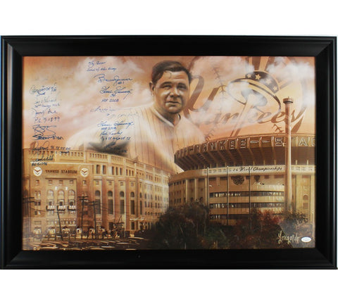 Reggie Jackson, Goose Gossage, Yogi Berra Signed Yankees Framed Collage Photo
