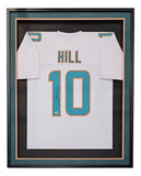 Tyreek Hill Miami Signed Framed Custom White Football Jersey BAS ITP