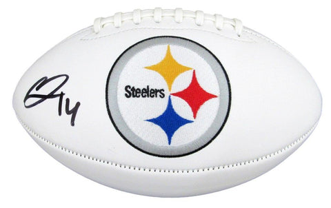 George Pickens Autographed White Pittsburgh Steelers Logo Football JSA 183124