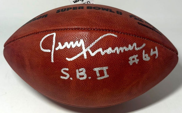 Packers JERRY KRAMER Signed Wilson Authentic SB II Logo Football AUTO w/ Script