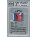 Larry Walker Signed Montreal Expos 1990 Leaf #325 HOF Card 10 Auto Beckett 47375