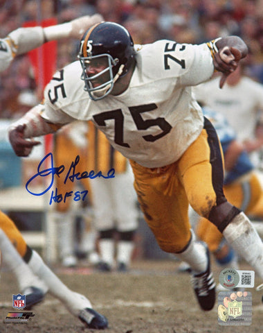Joe Greene Autographed/Signed Pittsburgh Steelers 8x10 Photo Beckett 40356