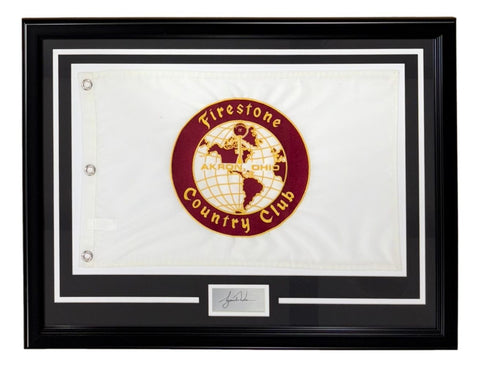 Tiger Woods Framed Bridgestone Country Club Flag w/ Laser Engraved Signature 2