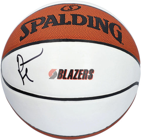 Damon Stoudamire Trail Blazers Signed Spalding 1991-02 T/B Logo Panel Basketball
