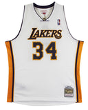 Lakers Shaquille O'Neal Signed White M&N 02-03 TB HWC Swingman Jersey BAS Wit