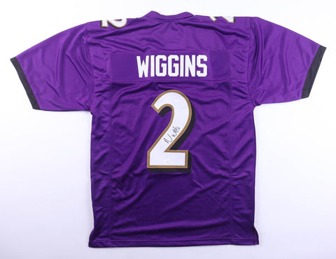 Nate Wiggins Signed Baltimore Ravens Jersey (JSA) 2024 1st Round Draft Pk D Back