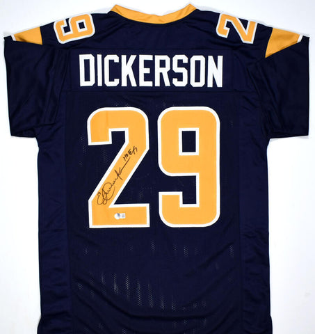 Eric Dickerson Autographed Blue Gold Pro Style Jersey w/HOF-Beckett W Hologram