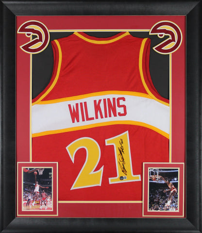 Dominique Wilkins "HOF 06" Authentic Signed Red Pro Style Framed Jersey BAS