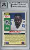 Emmitt Smith Autographed 1990 Score #101T Rookie Card HOF Beckett Slab 37609