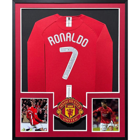 Cristiano Ronaldo Autographed Signed Framed Manchester United LS Jersey BECKETT