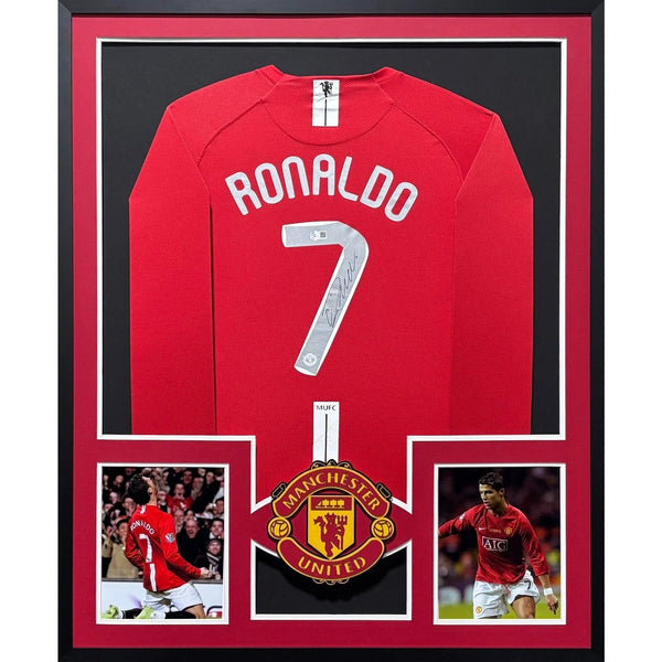 Cristiano Ronaldo Autographed Signed Framed Manchester United LS Jersey BECKETT