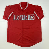 Autographed/Signed VLADIMIR VLAD GUERRERO Los Angeles LA Red Jersey JSA COA Auto