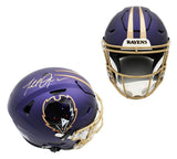 Terrell Suggs Signed Baltimore Speed Flex Authentic Alternate Purple Helmet
