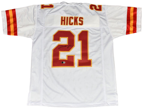 JADEN HICKS AUTOGRAPHED KANSAS CITY CHIEFS #21 WHITE JERSEY BECKETT