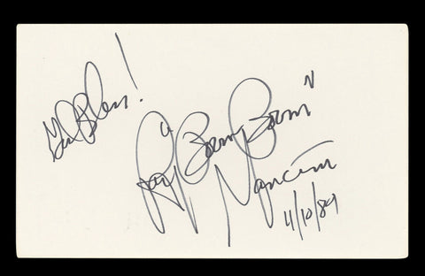 Ray Mancini "God Bless! Boom Boom" Authentic Signed 3x5 Index Card BAS #BL96574