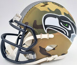 WARREN MOON AUTOGRAPHED SEAHAWKS CAMO MINI HELMET "HOF 06" MCS HOLO 197051